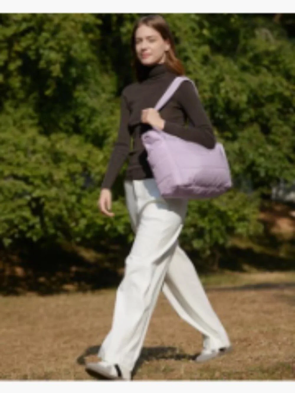 BAGSMART Puffy Tote Bag, Lightweight Quilted Shoulder Bag for 15.6